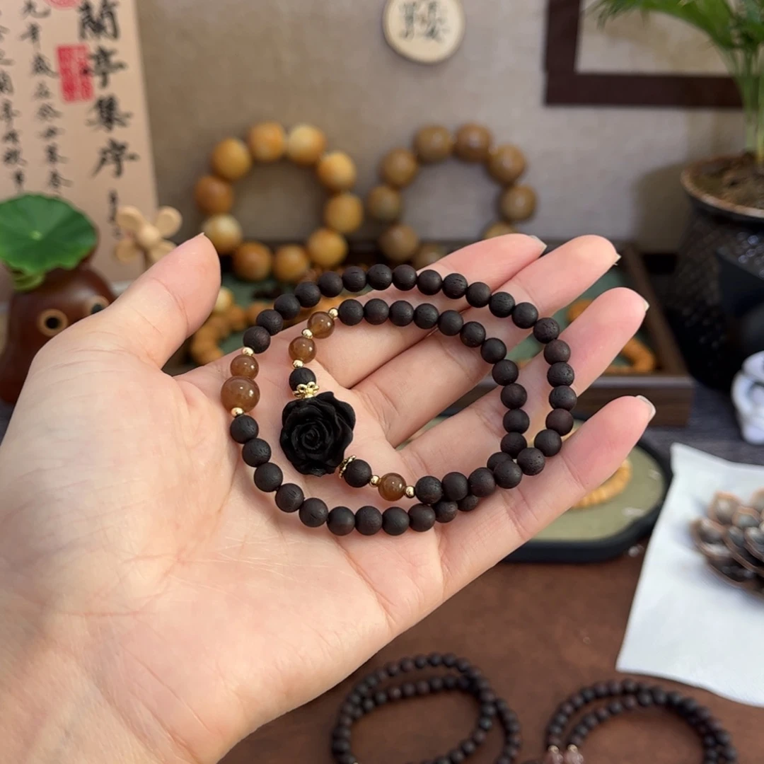 降真香手串/手链06玫瑰花双圈