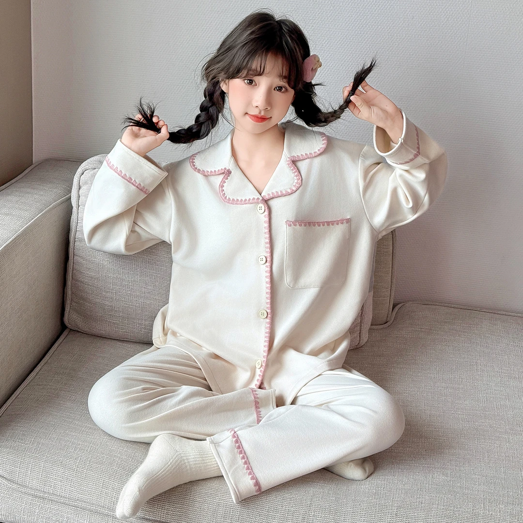 女童睡衣秋冬加厚2025新款儿童德绒家居服高端洋气青少年保暖睡衣