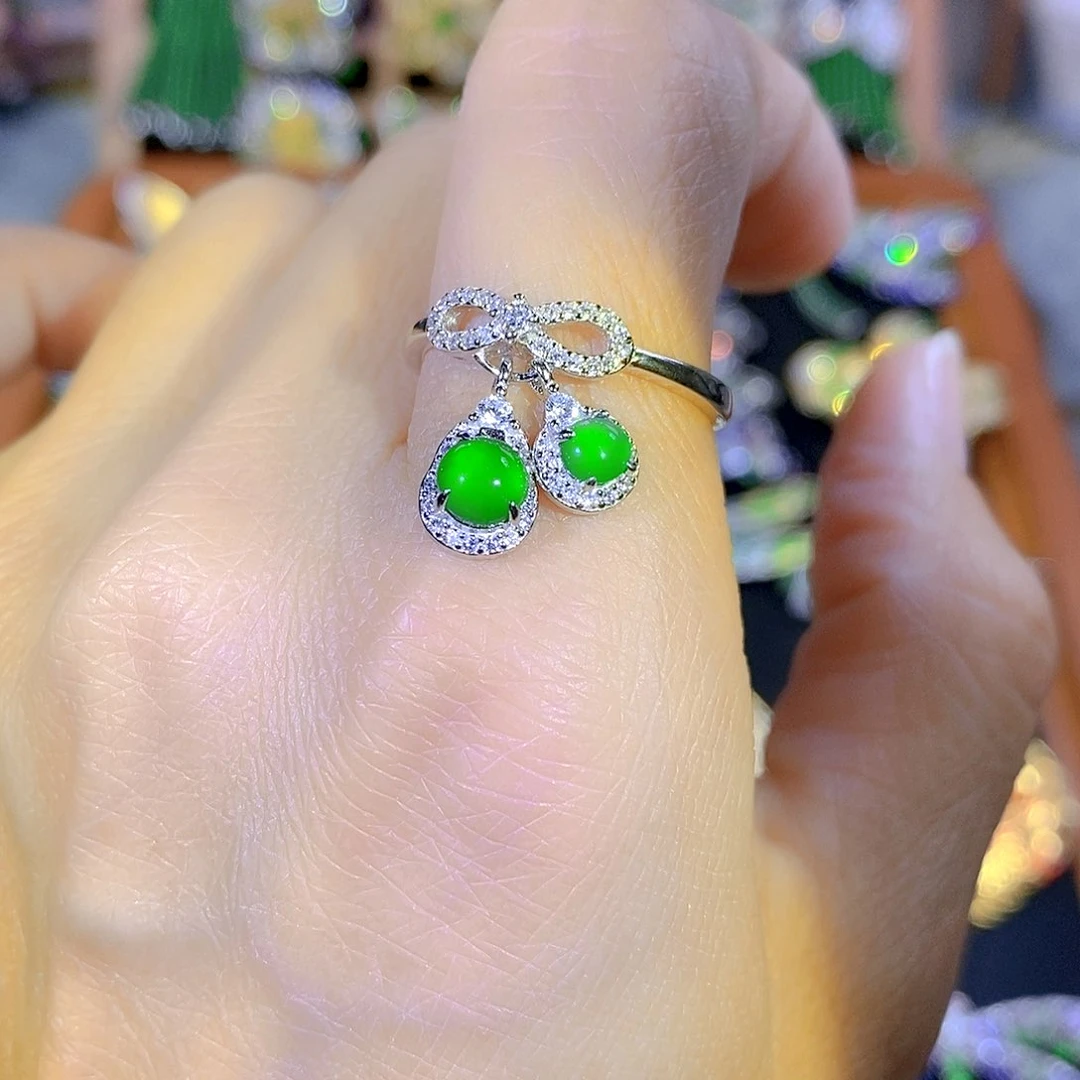 吊坠(不含链)银S925镶嵌翡翠