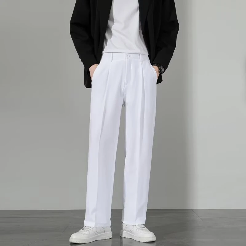 阔腿裤子男士春夏秋季宽松百搭垂坠感直筒裤男士休闲长裤子西裤男