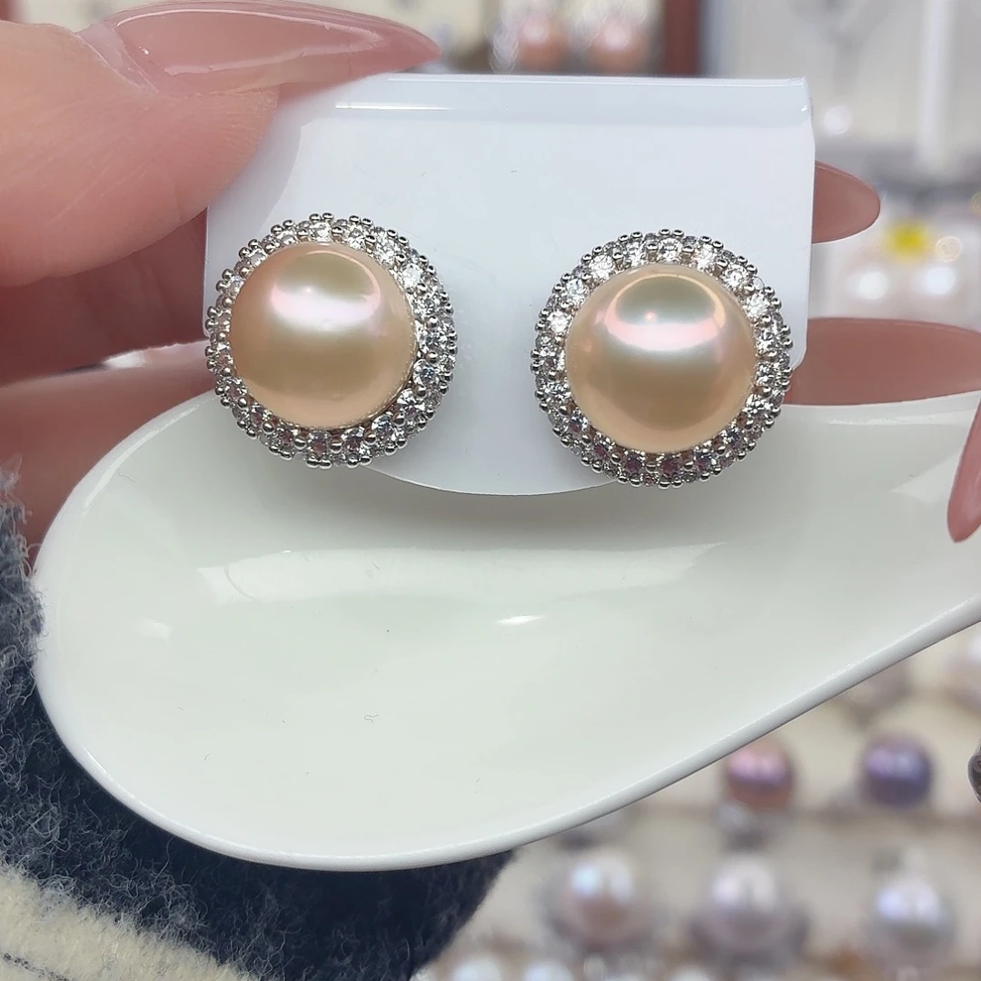 未镶嵌淡水珍珠耳饰F