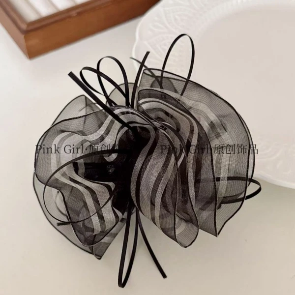 Pink Girl  X836新款百搭条纹香蕉夹气质知性显发量云朵竖夹