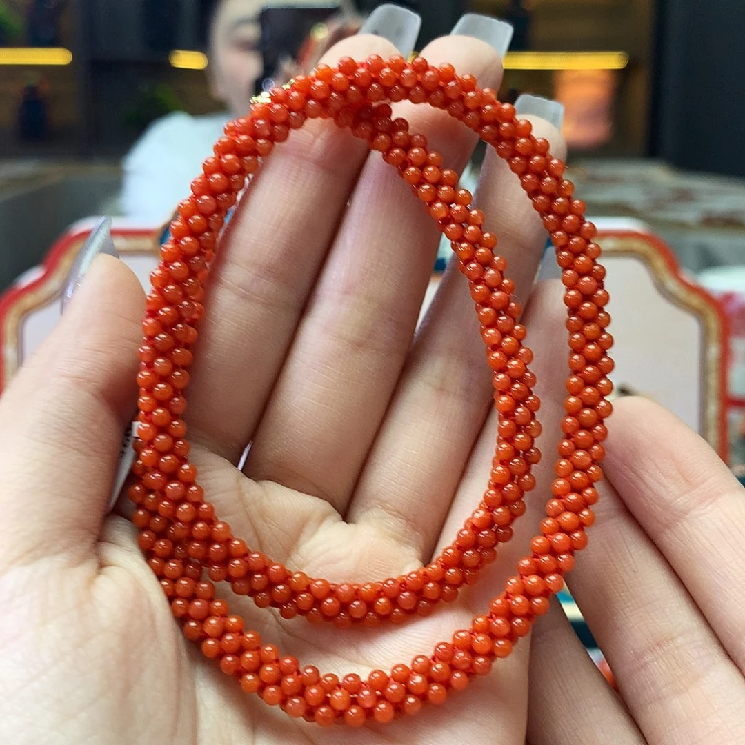 【闪购商品】南红玛瑙珠串未镶嵌W锁骨链