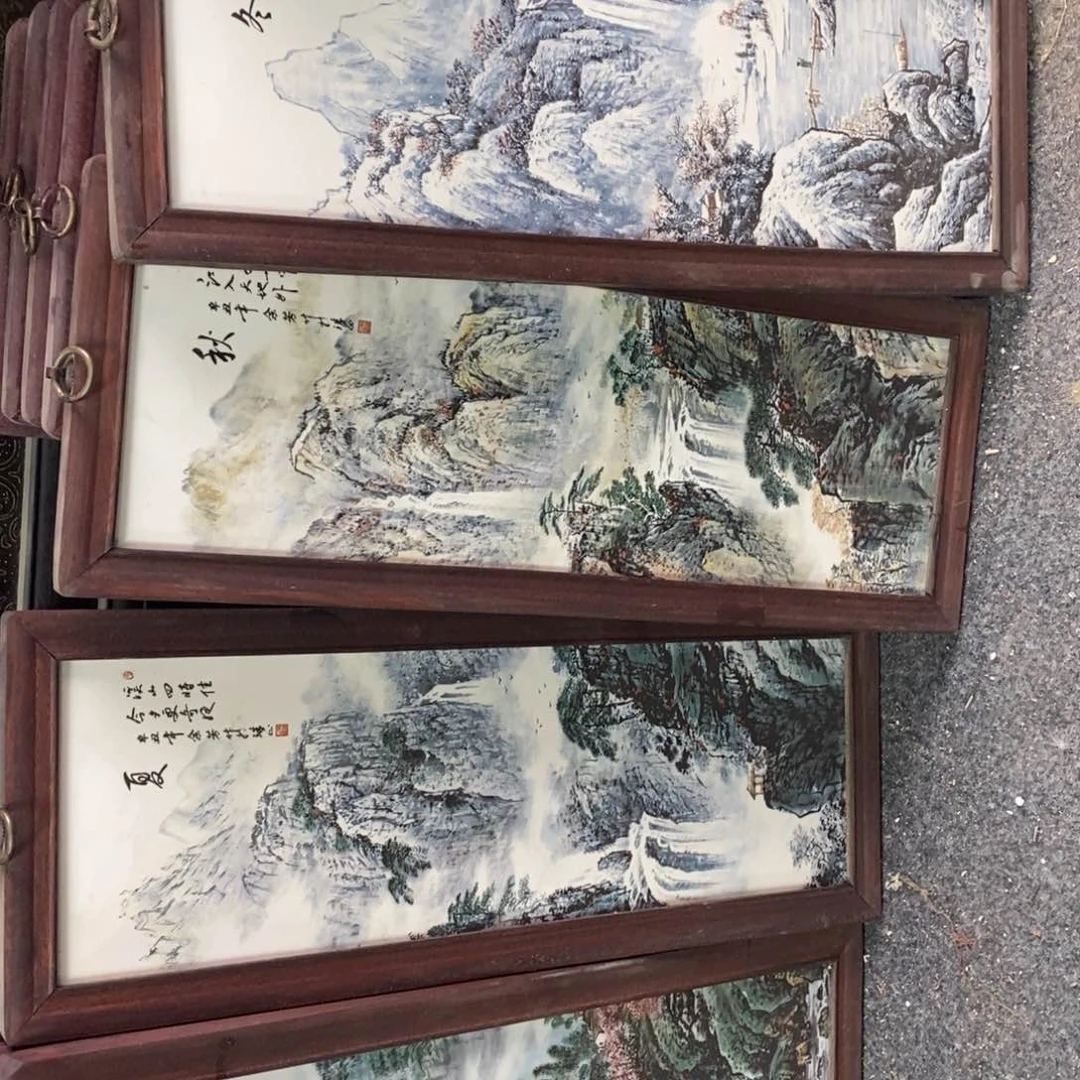 瓷片55*21厘米景德镇瓷板画柴窑烧制