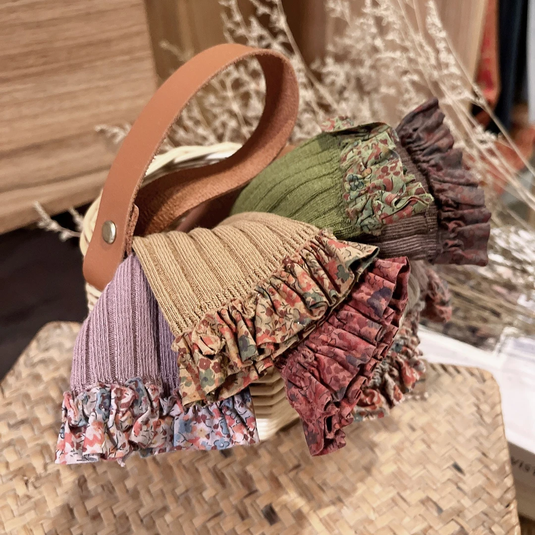 【现货】单双女童春秋花边儿童洋气百搭短袜WZ2201熙熙可可