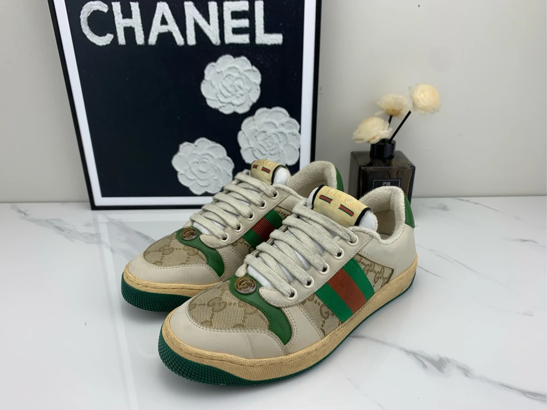 99新 GUCCI/古驰 Gucci古驰 老花脏脏鞋 36码/mg00028