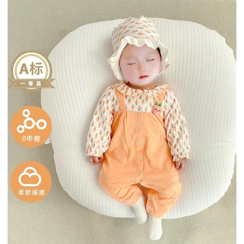 FAVMARTHA婴儿连体衣春装套装女宝宝春秋衣服超萌公主哈衣新生儿