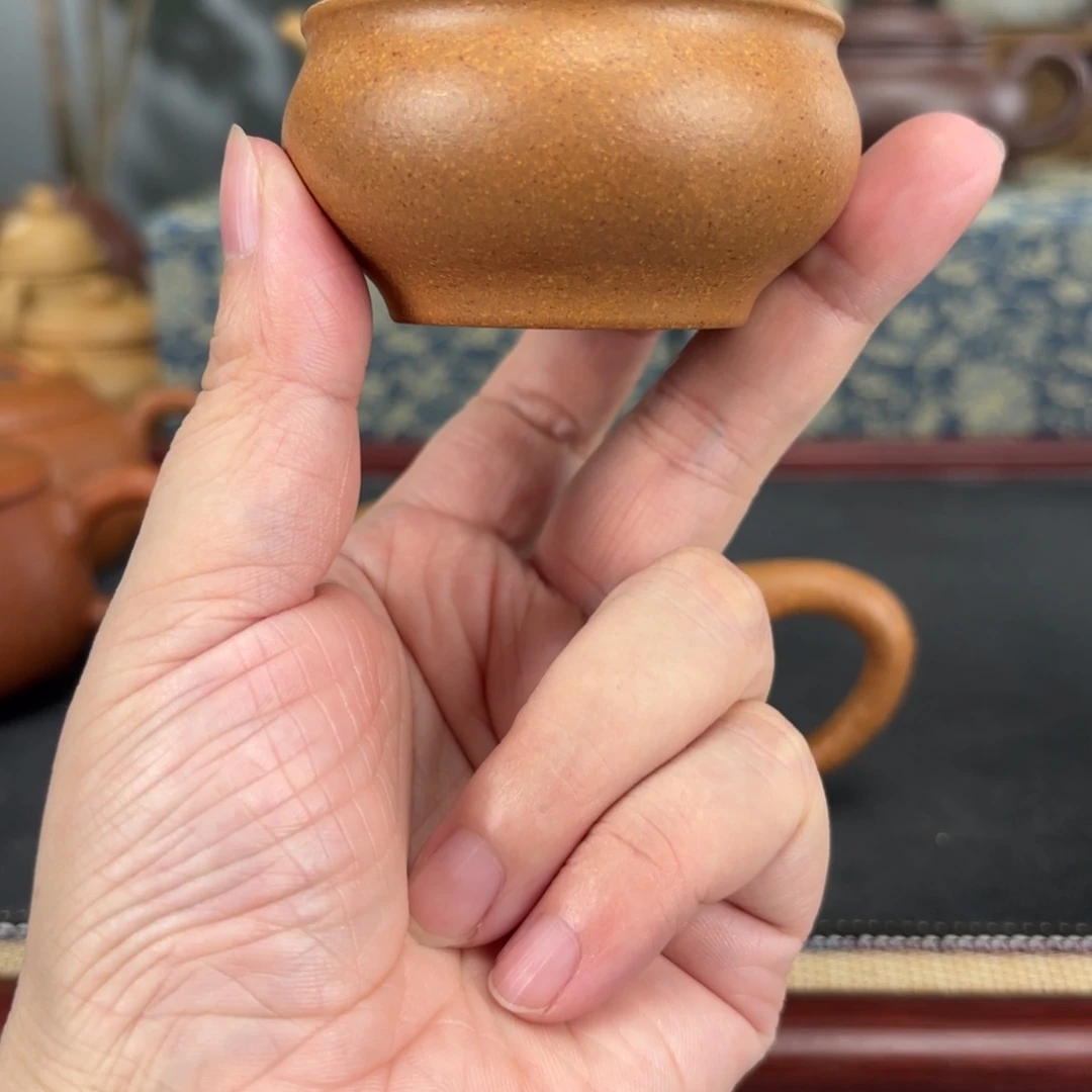 紫砂茶壶梨皮黄段仿古杯