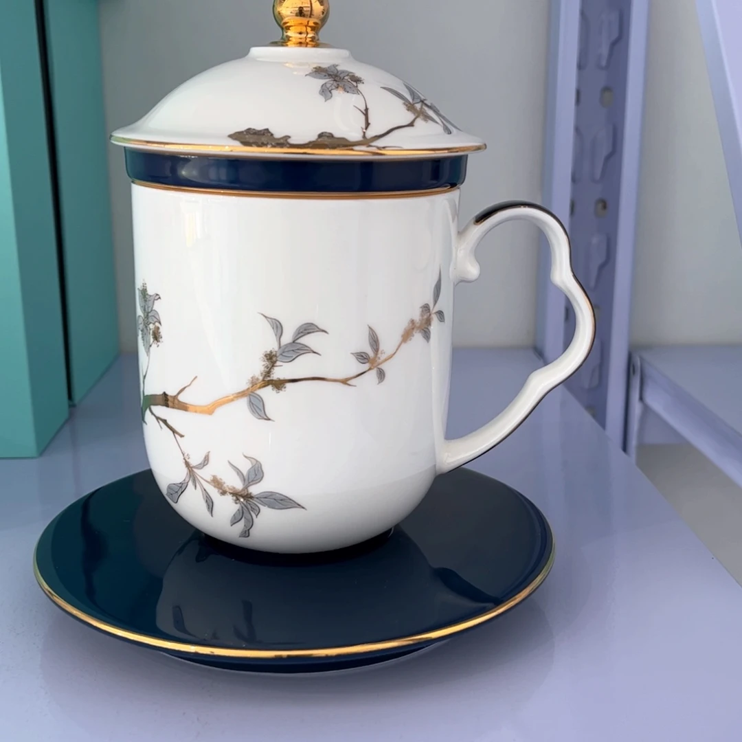 瓷片丹桂飘香盖杯合格品