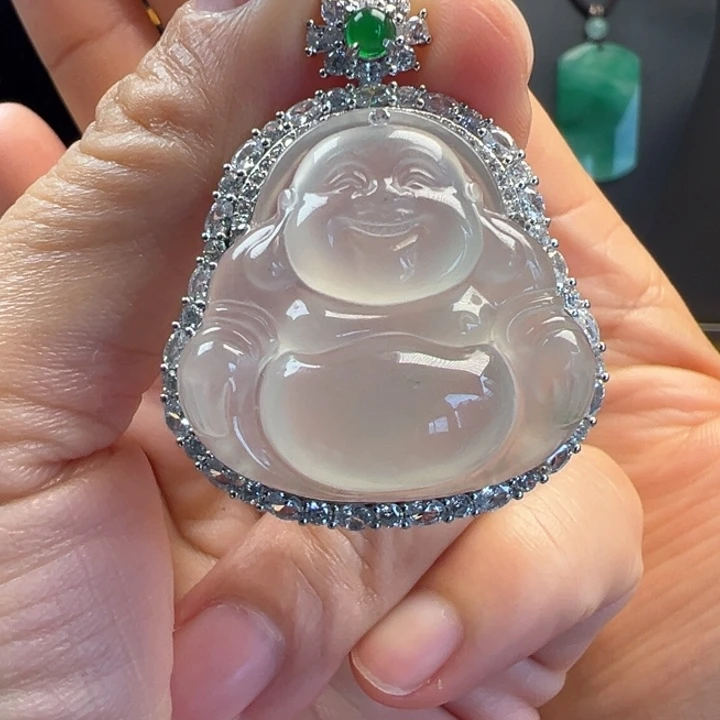 吊坠(不含链)银S925镀金镶嵌石英质玉