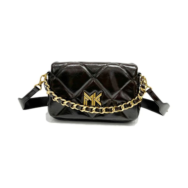 【特特甄选】FES-5034-1-棕色手拎单肩包牛皮包绣线斜挎时尚女包