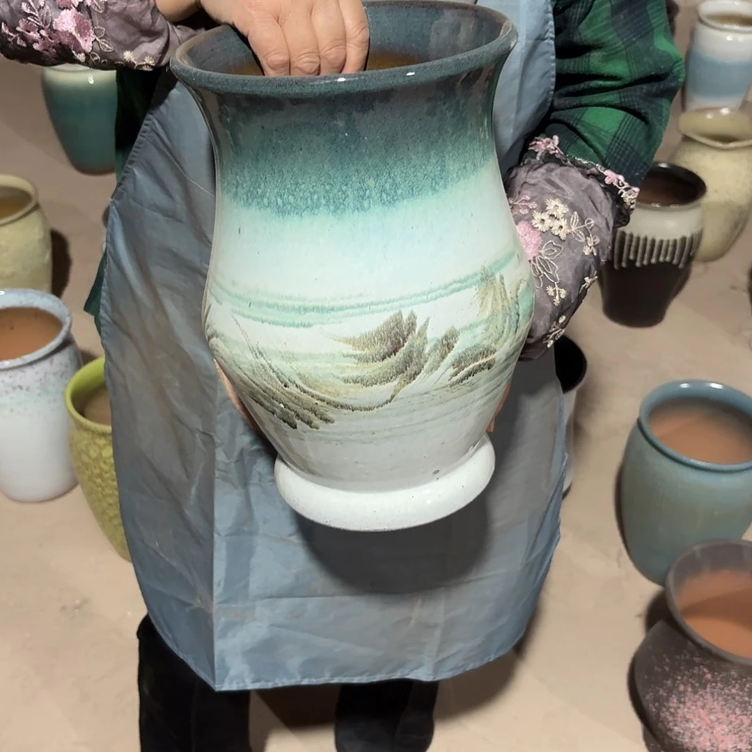 紫砂花盆口20高30一个