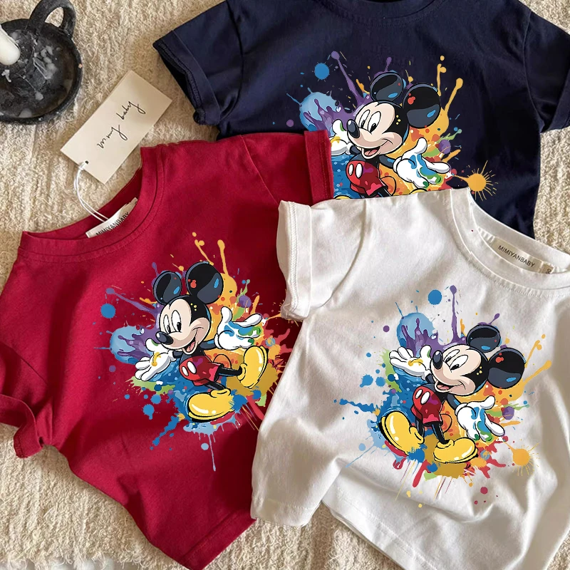 男女童卡通米奇短袖T恤纯棉夏季儿童洋气半袖上衣宽松女孩体恤潮