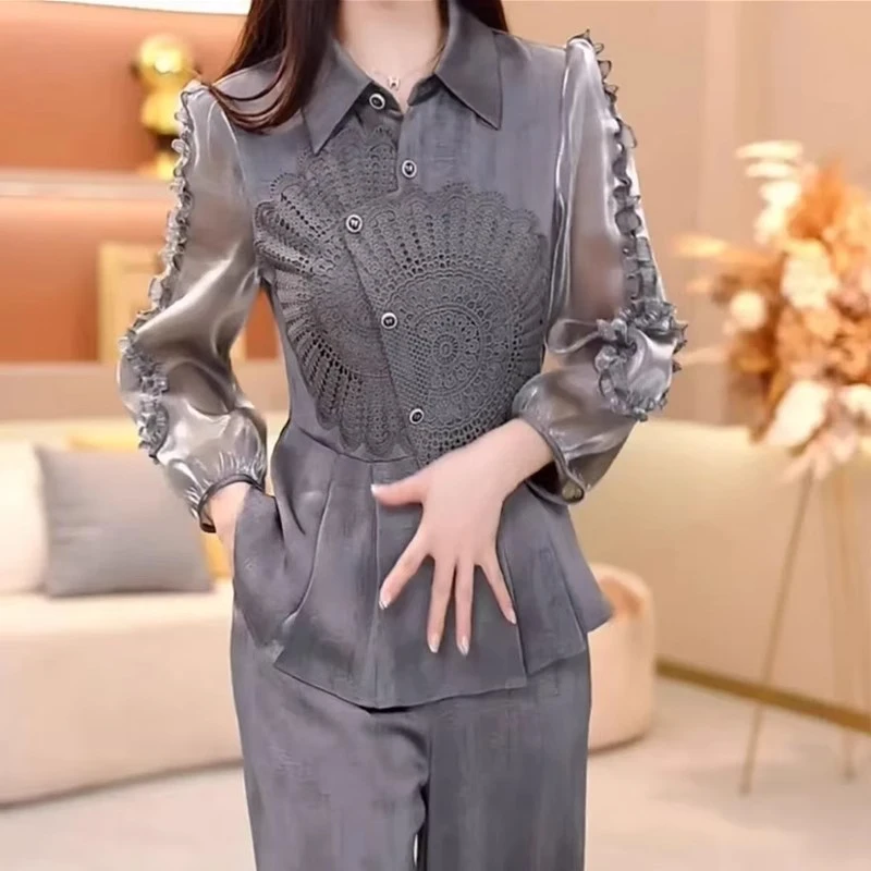 套装女春季新款洋气显瘦减龄优雅上衣阔腿裤气质休闲两件套女装潮