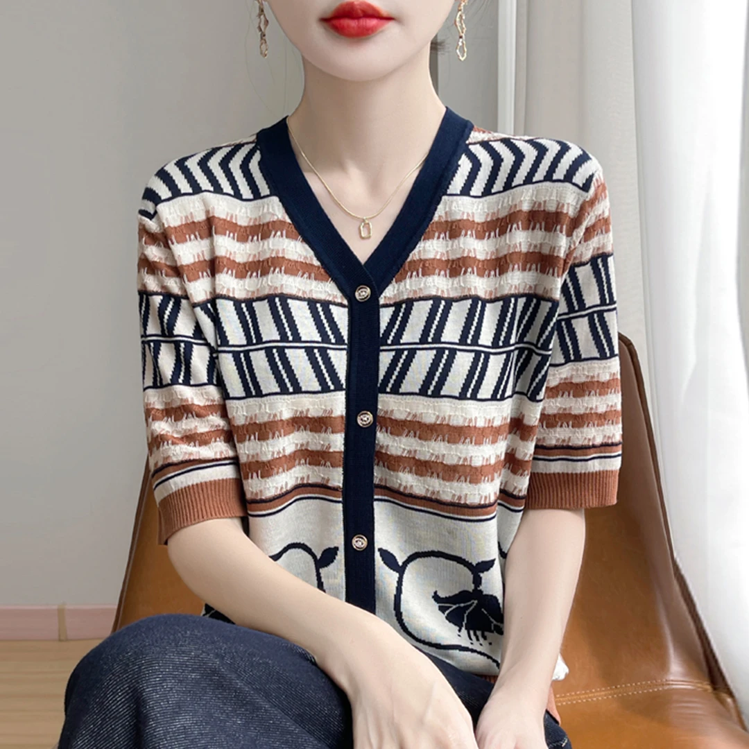 胖mm夏装大码针织衫女士短袖t恤