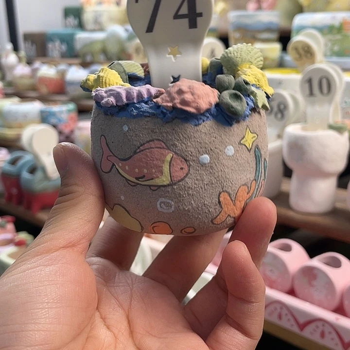 74…..手工手绘花盆