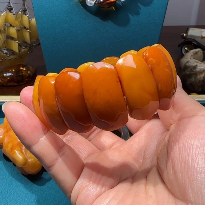 琥珀未镶嵌手链波兰设计款琥珀蜜蜡