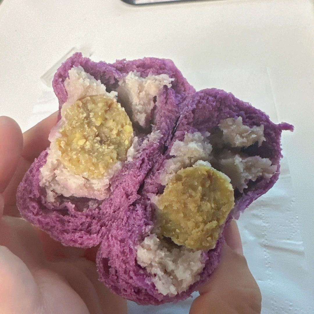 芋泥紫薯板栗包紫薯芋泥包板栗包紫薯芋泥饼豆沙包紫薯馒头