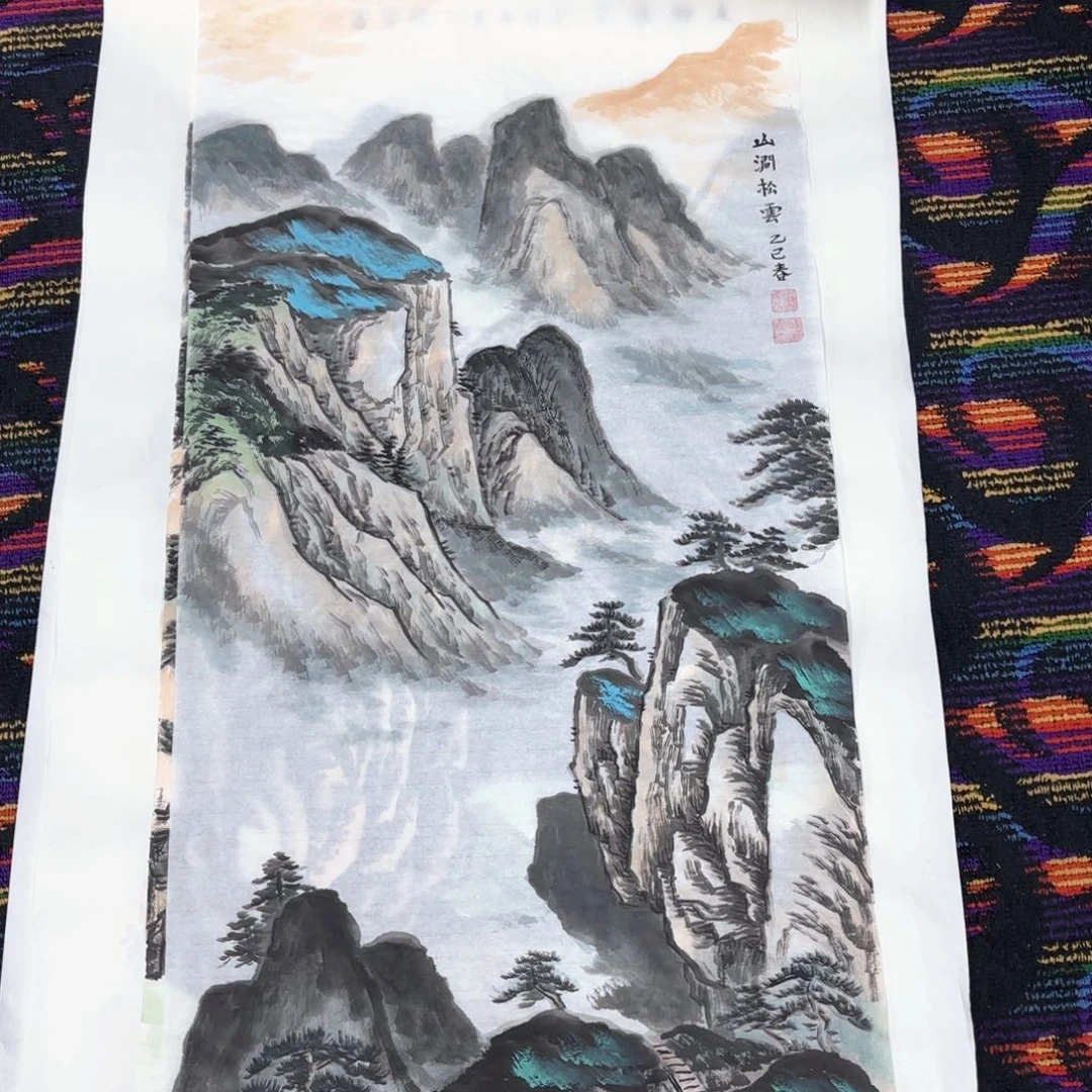 国画三尺山水梁燕雪赵