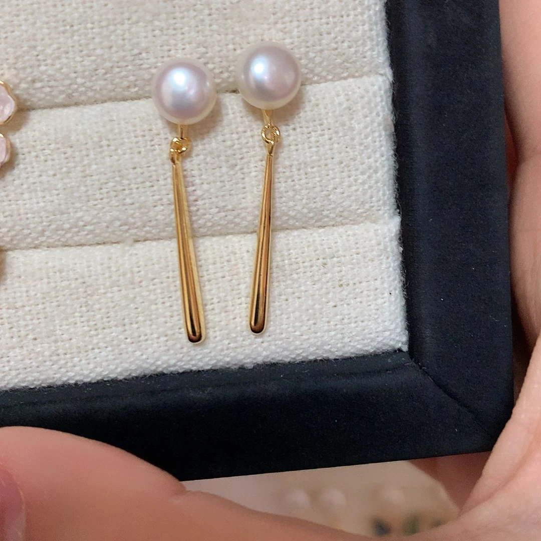 淡水珍珠耳饰合金