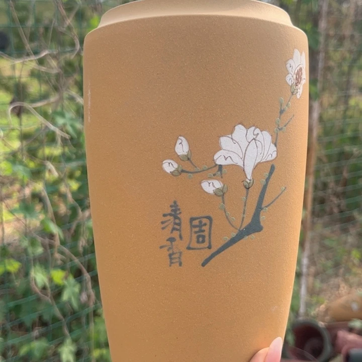 紫砂兰花盆高22口13瑕疵