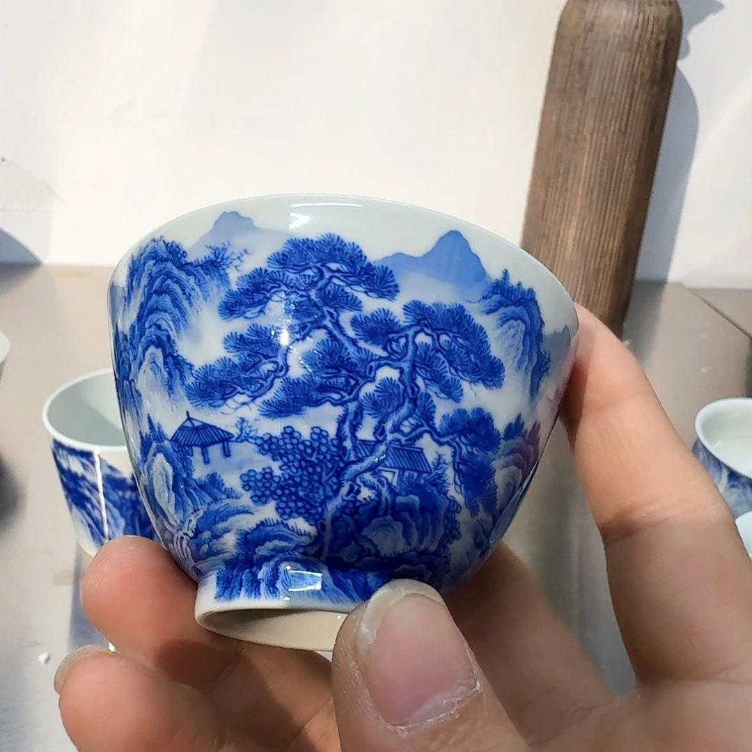 染***雲泥塑主人杯手工手绘