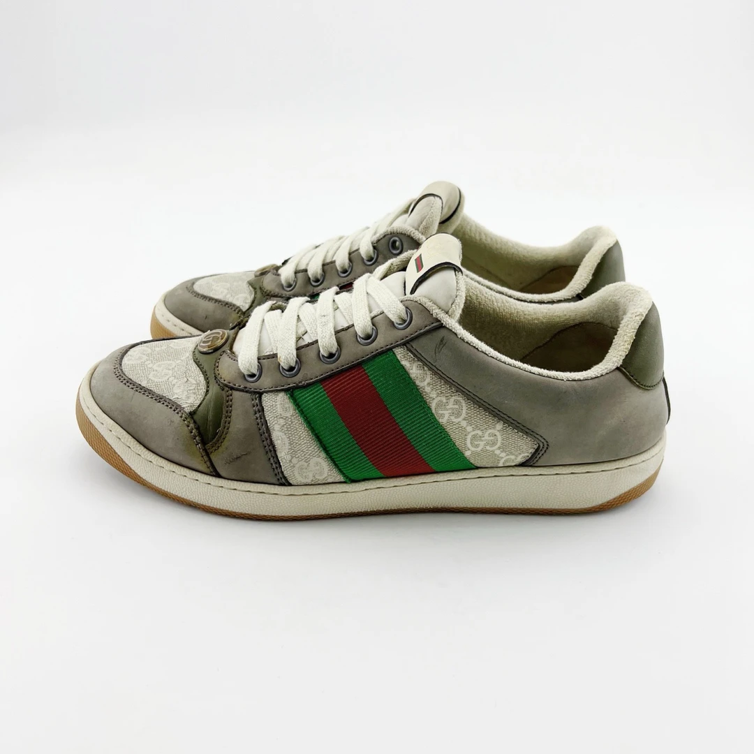 90新 GUCCI/古驰 41.5码 /三色脏脏鞋/有染色有磨损/8935291