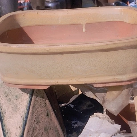 紫砂花盆长32宽26高度9.5瑕疵