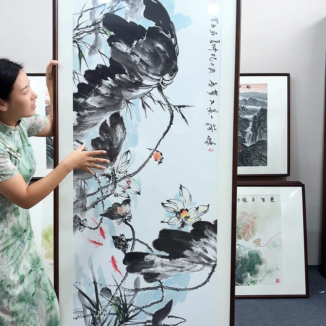 国画手绘作品210×80尺寸