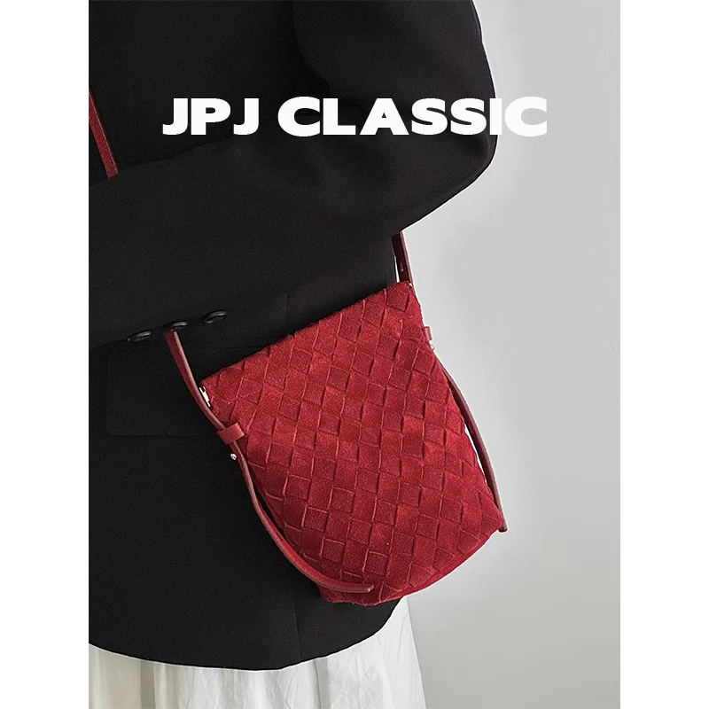 jpj新品磨砂牛皮手机包手工编织包单肩斜挎小包包百搭1868