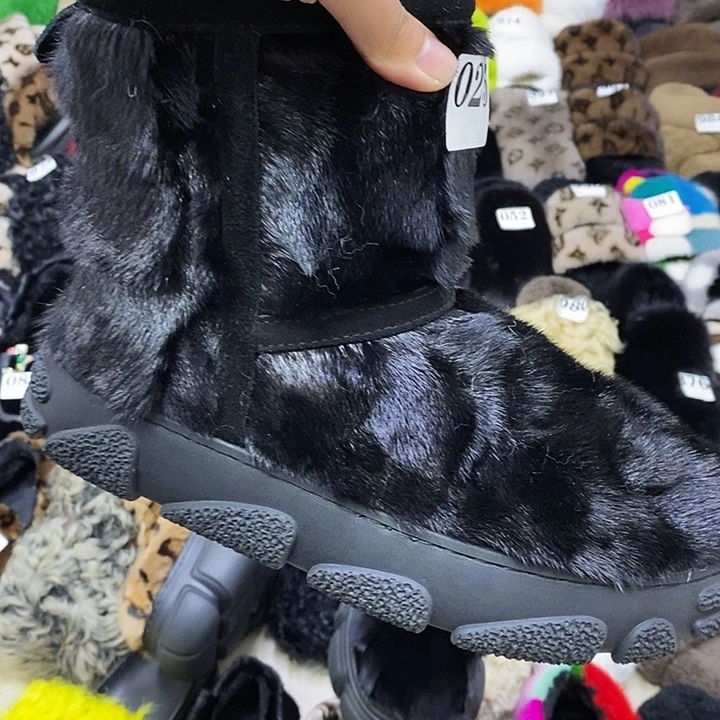 套趾水貂拼貂短靴40码