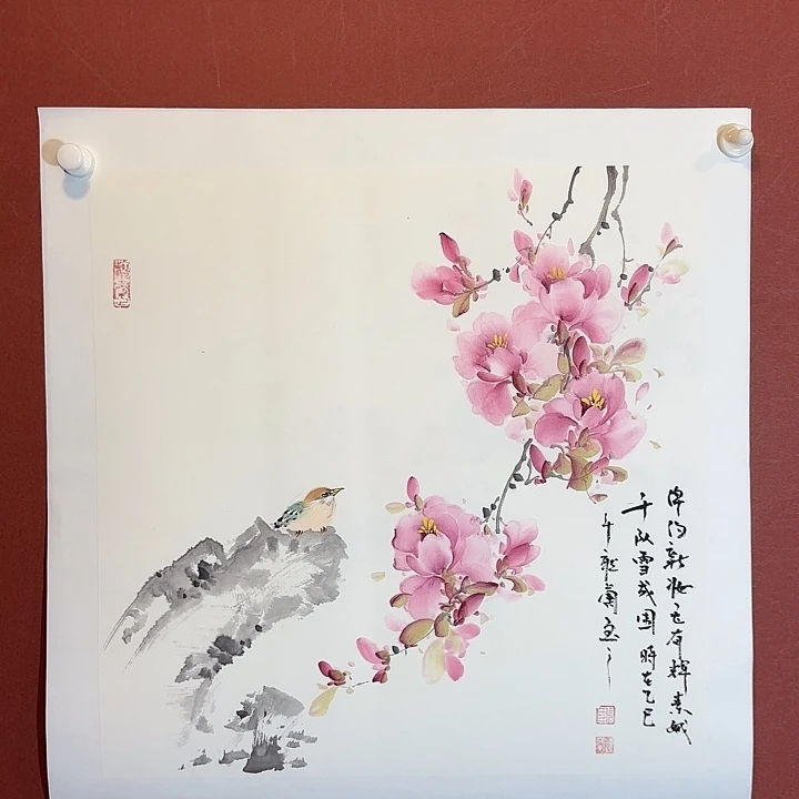 国画听兰老师花鸟