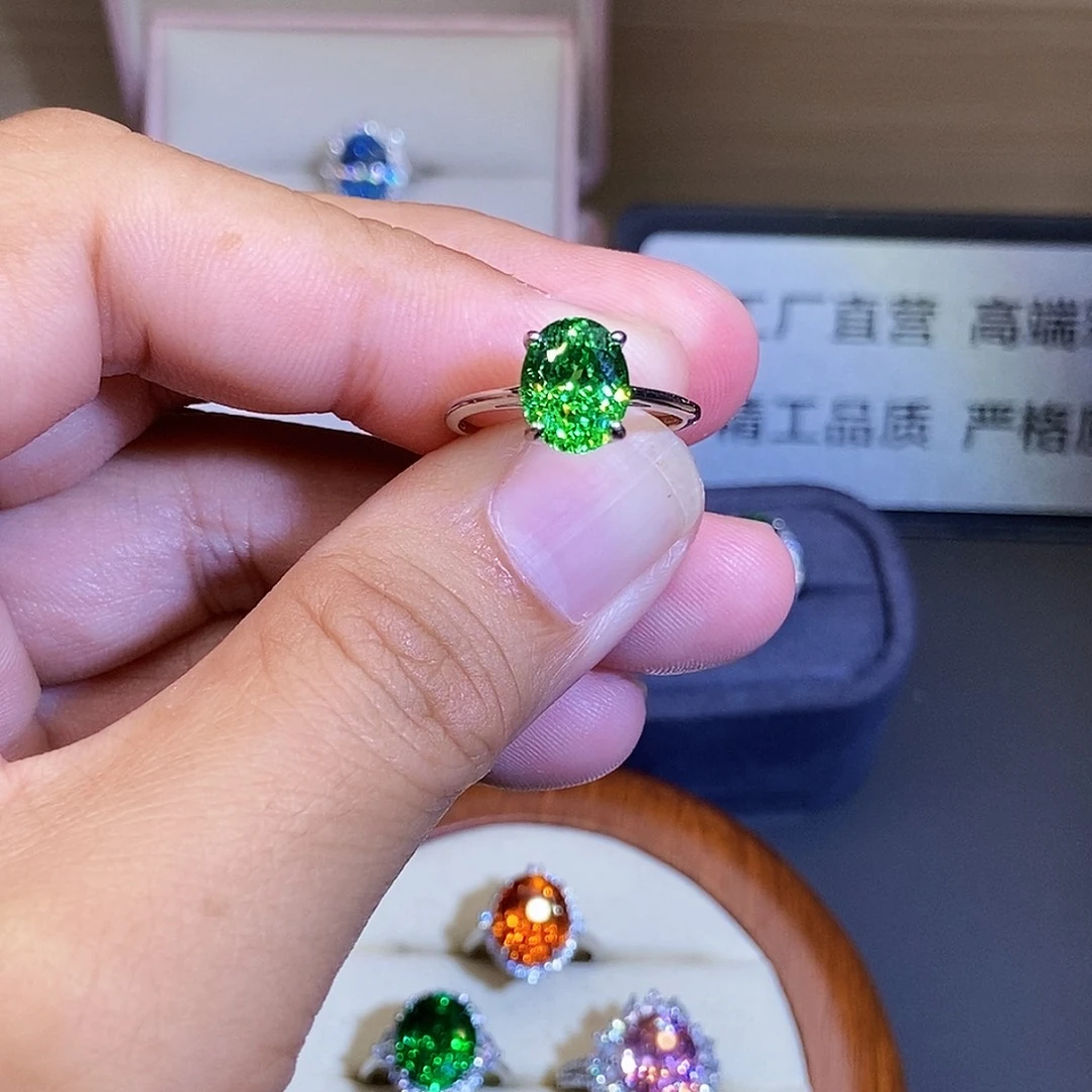 戒指碧玺银S925镶嵌