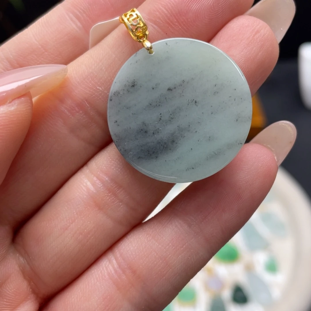 翡翠银S925镶嵌吊坠(不含链)