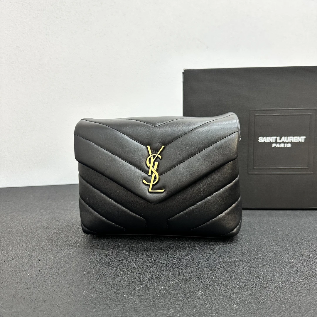 未使用 YSL/圣罗兰 壹所奢品/YSL 方胖子 小号 黑金 闲置 斜挎包