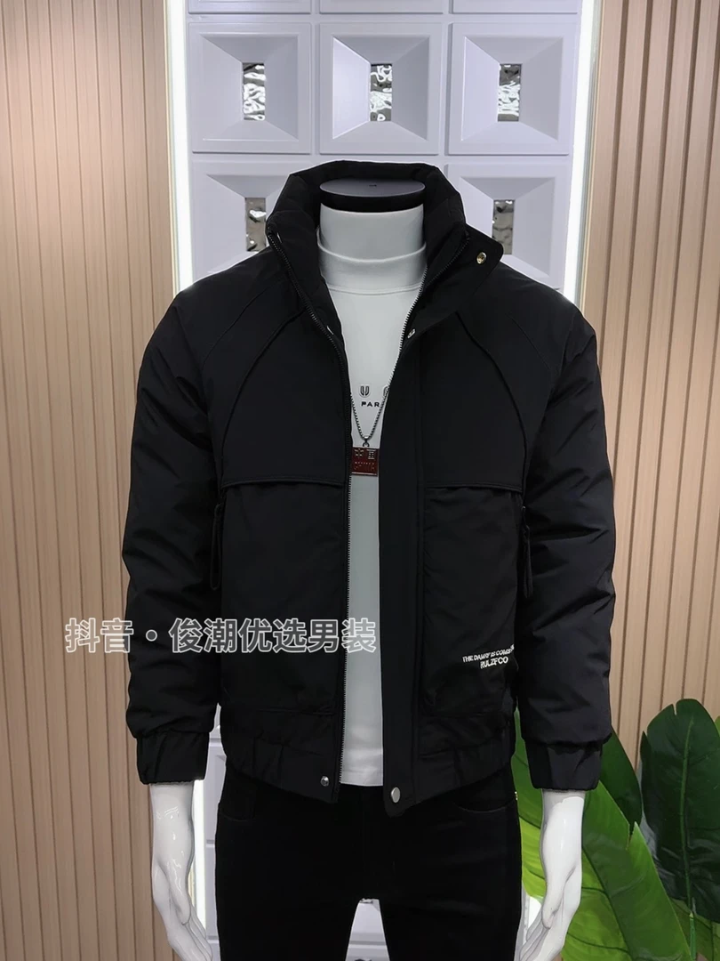 2025冬季新款简约时尚男士轻奢棉服立领加厚韩版修身百搭保暖棉衣