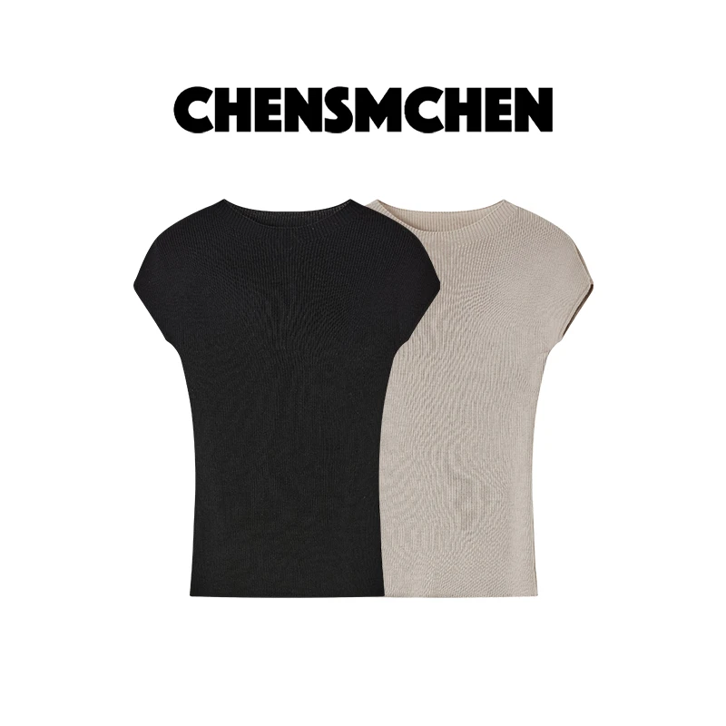 CHENSMCHEN 纯色半高领包肩袖针织衫女气质优雅百搭上衣CSZ5001NL