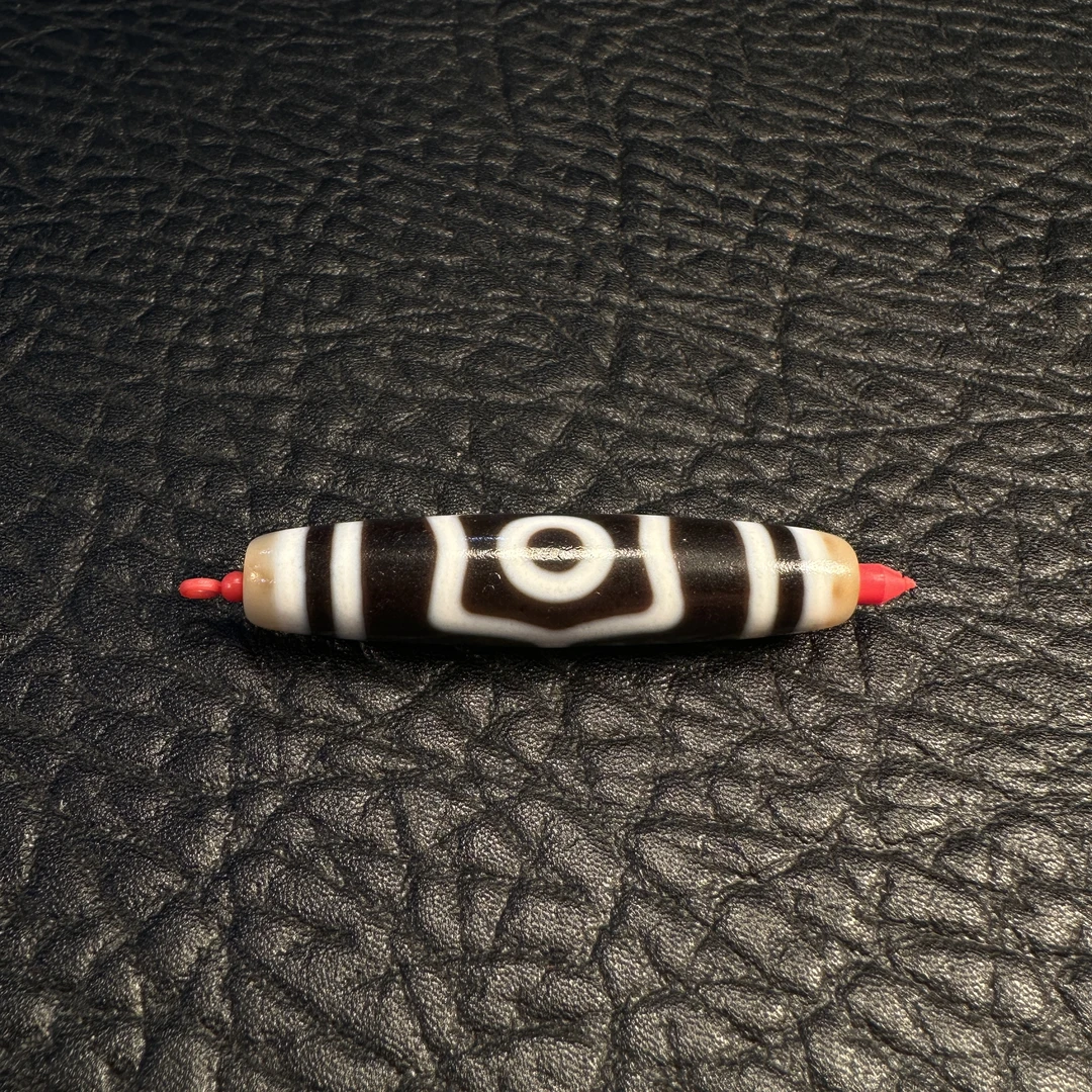 20世纪黑白宝 盖三眼玛瑙珠 12.5x57mm/777-16
