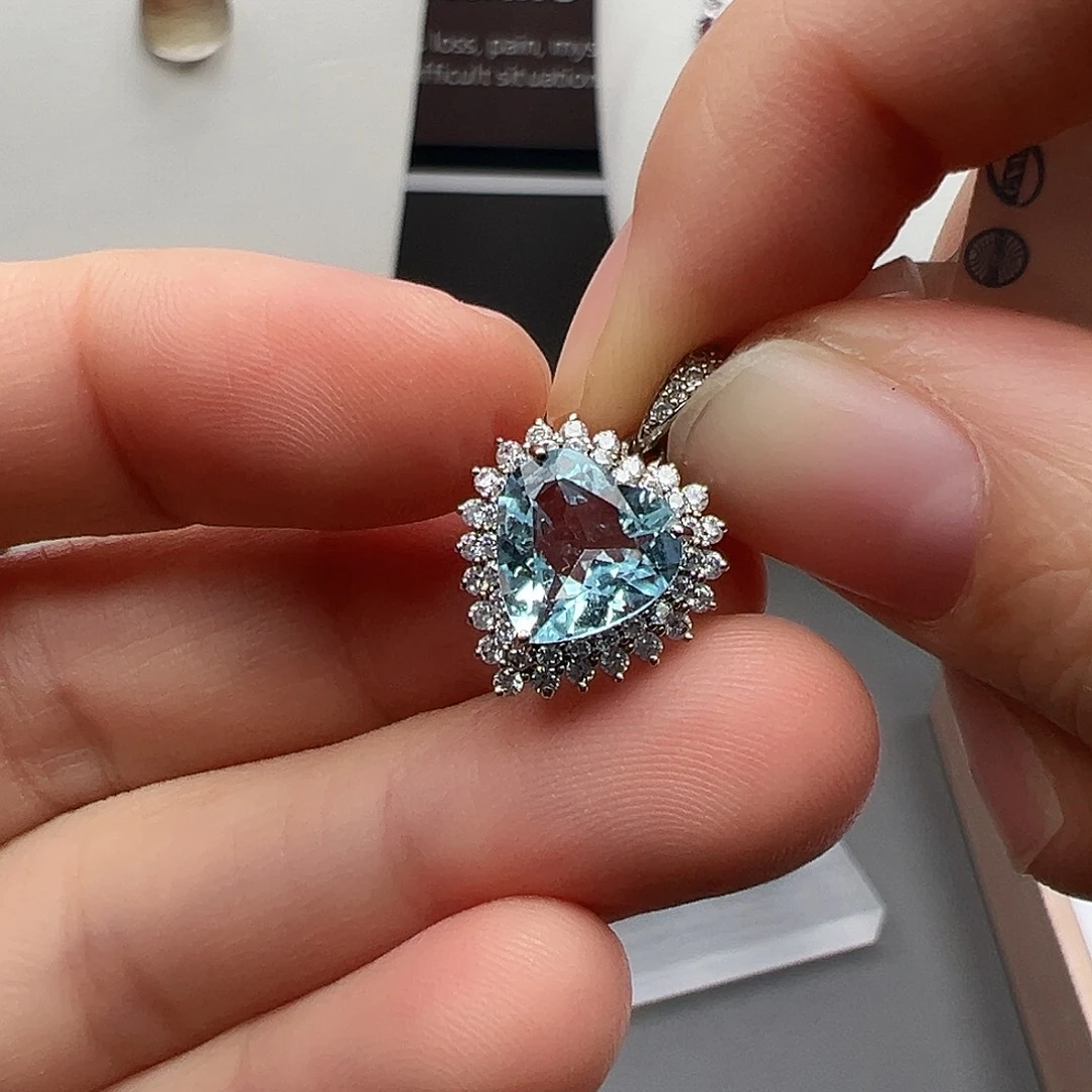 颈饰托帕石银S925镶嵌