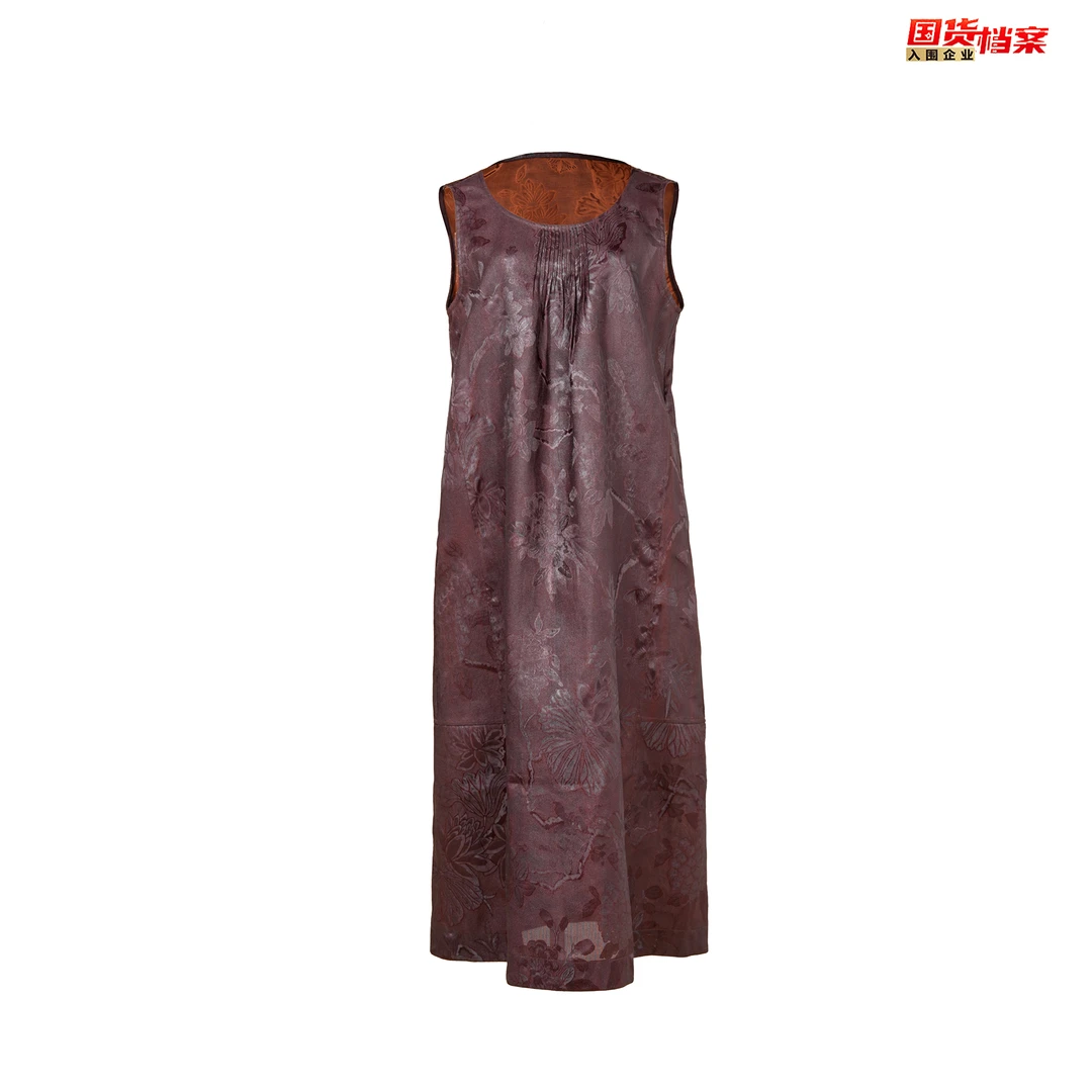 【万象有衣】优昙花罗-原创设计师款香云纱背心裙-8228