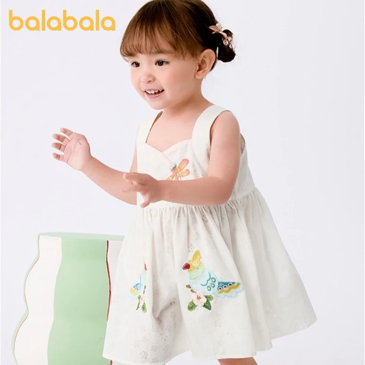 巴拉巴拉婴儿连衣裙女童裙子宝宝公主裙2025新款夏装国风精致时髦
