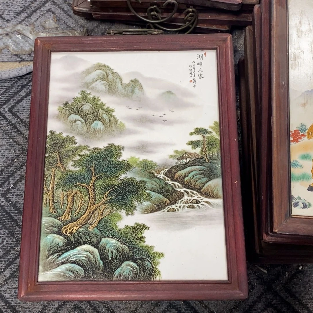 瓷片37*28 景德镇瓷板画柴窑烧制