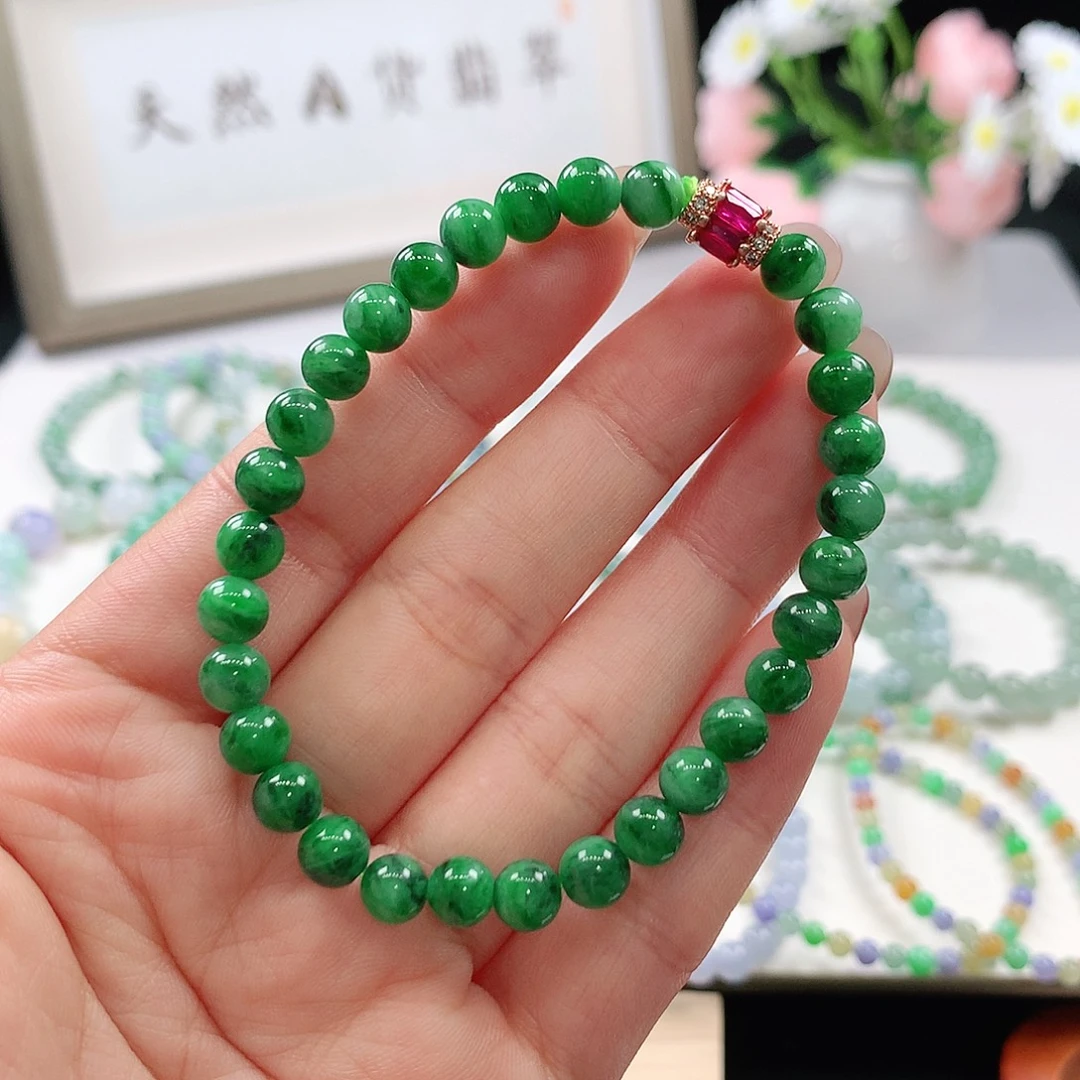 翡翠未镶嵌手链手链6mm