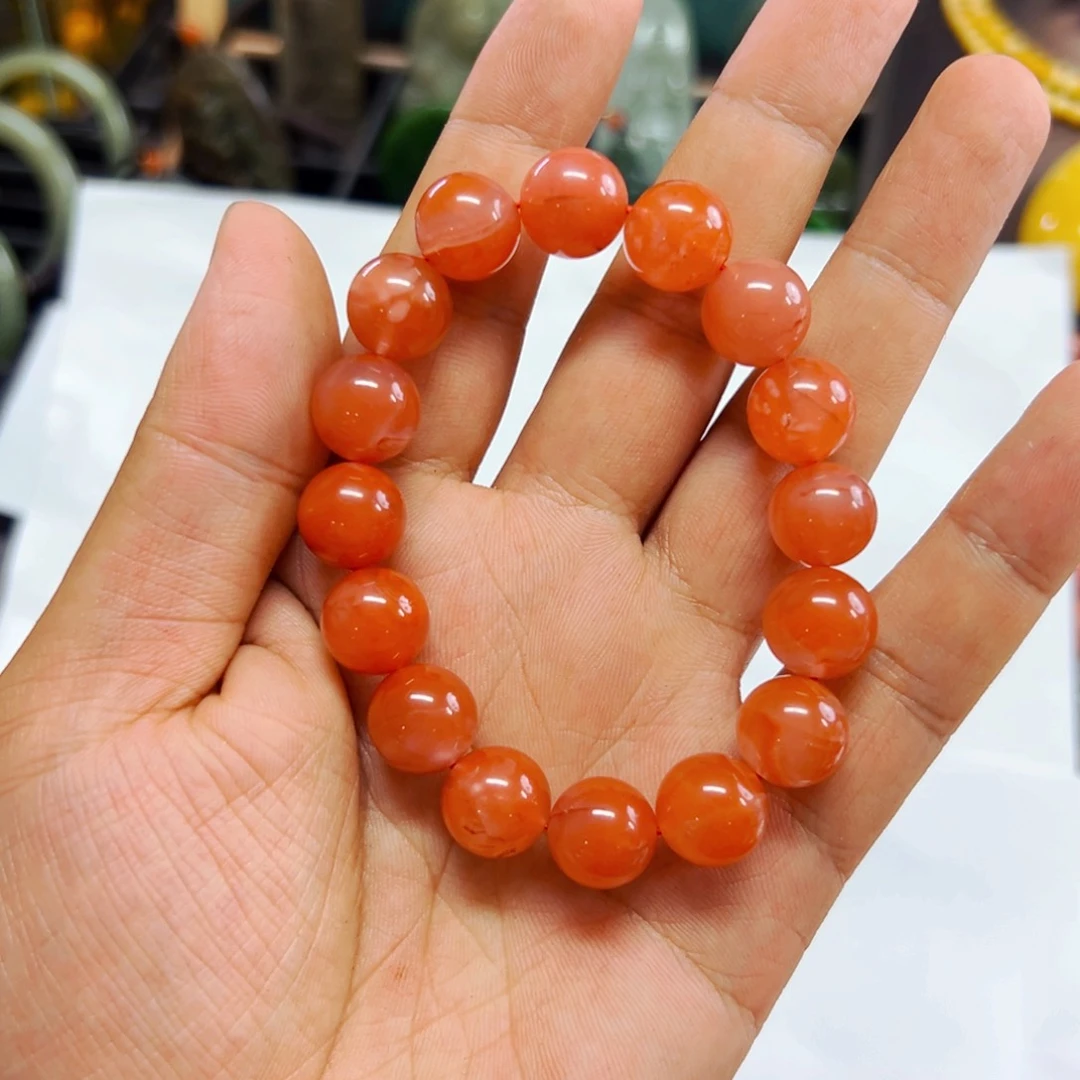 手链未镶嵌南红玛瑙南红 13圆珠子1号