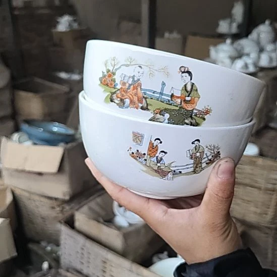 库存微瑕三娘教子碗两个