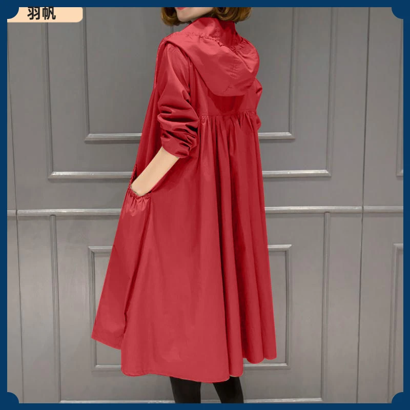 1{有里布}2025春秋季新款韩版中长款过膝薄款风衣外套宽松大码外I