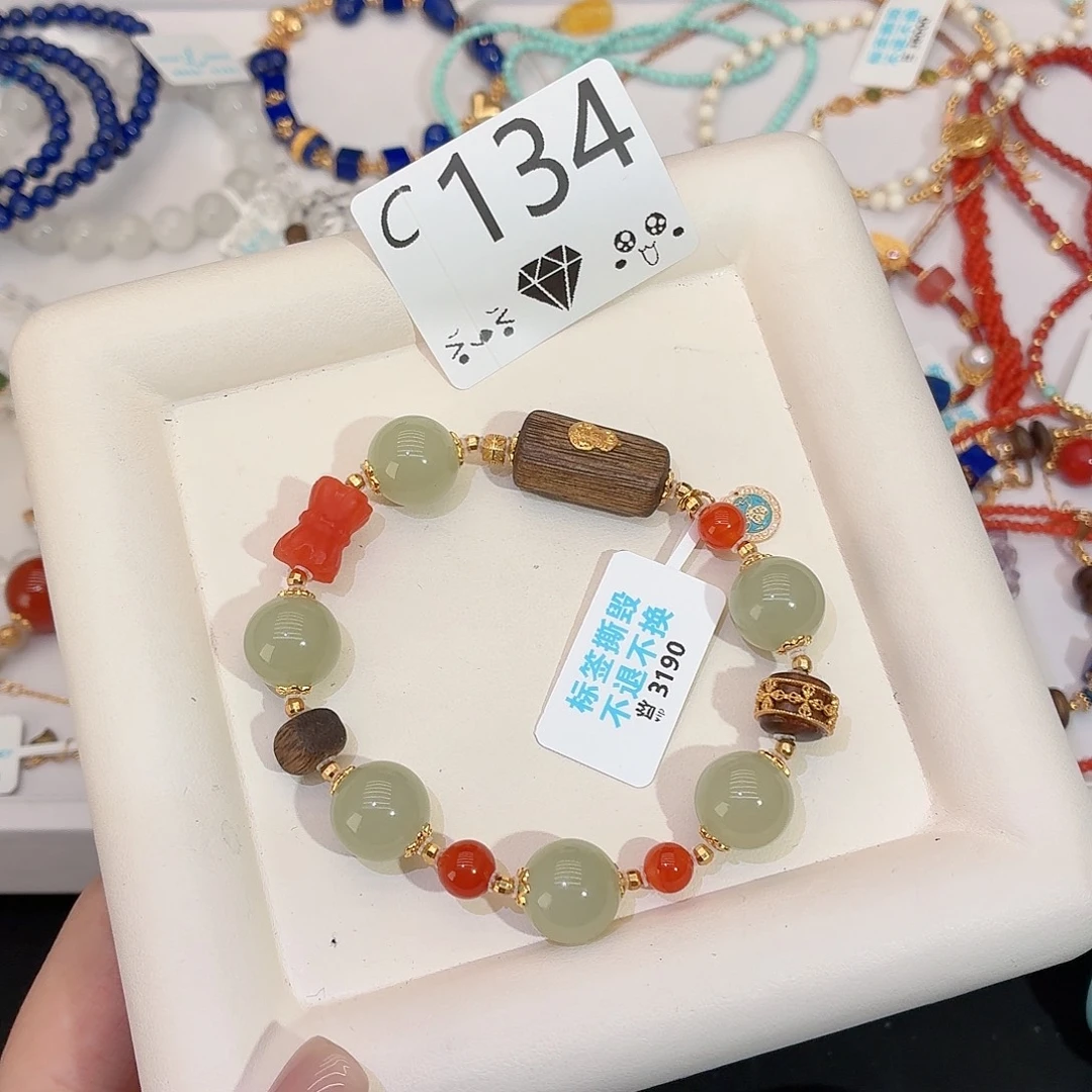 闲***鹤和田玉银S925镶嵌珠宝奇石