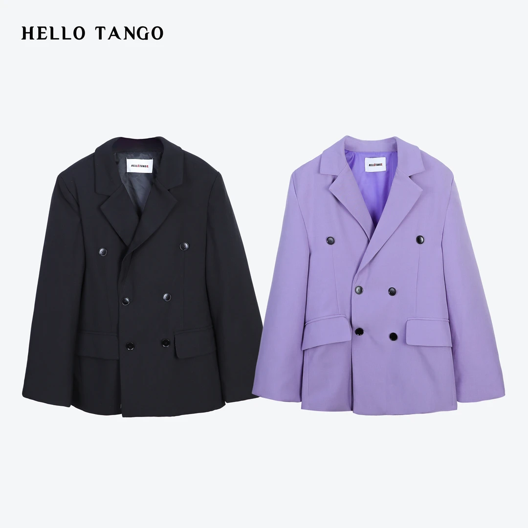 HELLOTANGO《时髦恒温》小众设计百搭加厚羽绒西装外套84322-1#