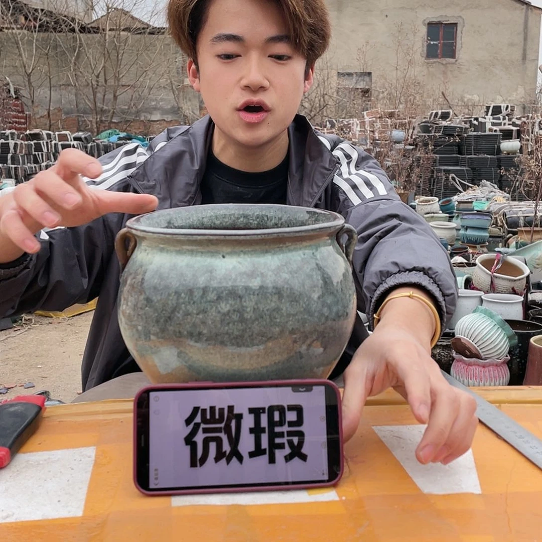 无铅玻璃向**花宜兴紫砂花盆