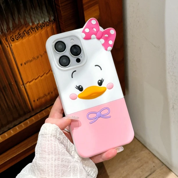 （苹果）立体蝴蝶结黛西适用iPhone 16可爱卡通创意女款硅胶手机壳